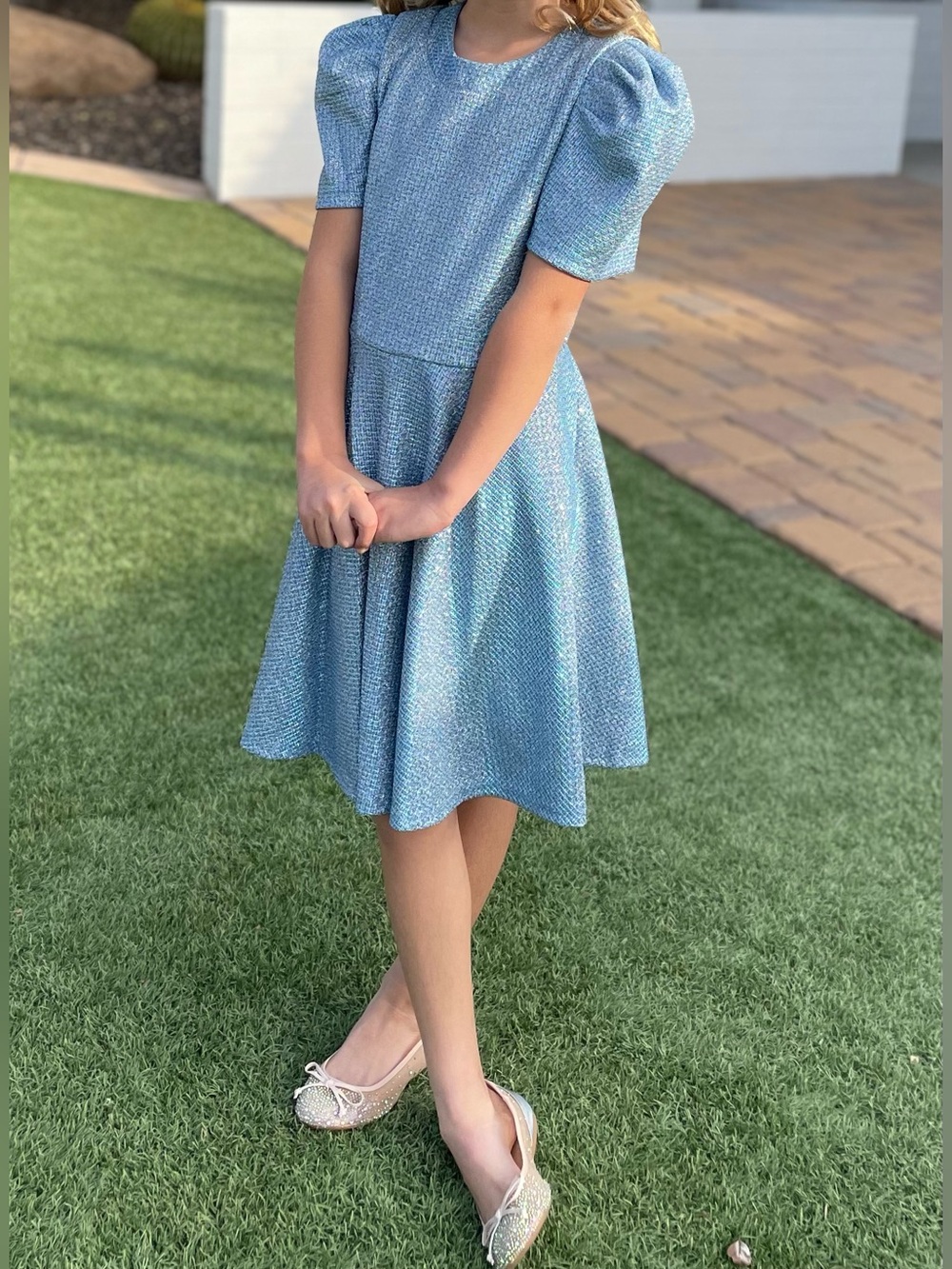 Honey and Rosie Blue Sparkly Party Dress Size 8 Girls